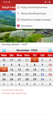 België Kalender android App screenshot 0