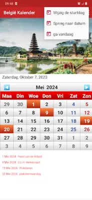 België Kalender android App screenshot 1